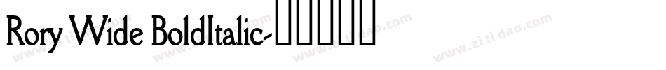 Rory Wide BoldItalic字体转换